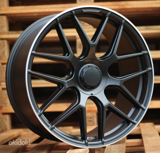 R22x11  5X112  ET  50  66.6  B5318  (3S5318)  Black Half Matt+Polished Lip (BLHMPL)  For MER  (P+M)  (HYBRID FORGED Rear+Front)