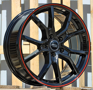 R17x7  5X105  ET  40  56.6  B5253  Black+Red Line (BR)  For RACIN  (L3)  ((AKC 80 Eur)) (1 foto / 1)