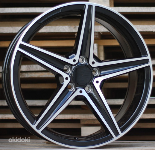 R18x8.5  5X112  ET  49  66.6  B5052  (LU1334)  Black Polished (MB)  For MER  (P1)  (Rear+Front)