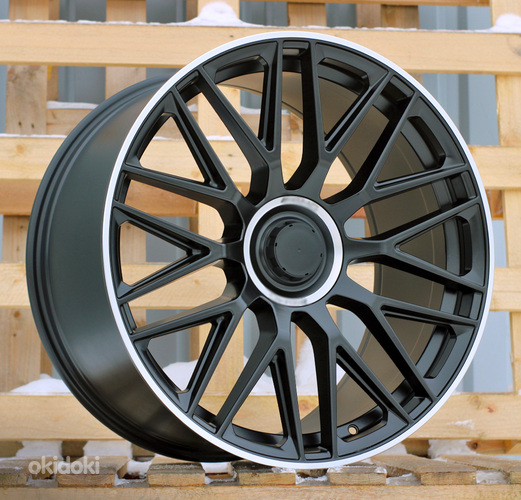 R22x10  5X112  ET  45  66.6  B1766  Black Half Matt+Polished Lip (BLHMPL)  For MER  (P+Z3+Z1)  (REAR+FRONT)