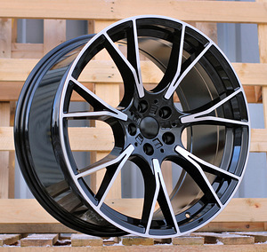 R19x8.5  5X112  ET  26  66.6  B1617  (IND7046)  Black Polished (MB)  For BMW  (K8)  (Rear+Front) (1 foto / 1)