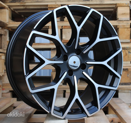 R18x8  4X100  ET  30  60.1  B1449  Black Polished Half Matt (MBHM)  For SMART  (K7)  ((AKC 65 Eur) HAXER)