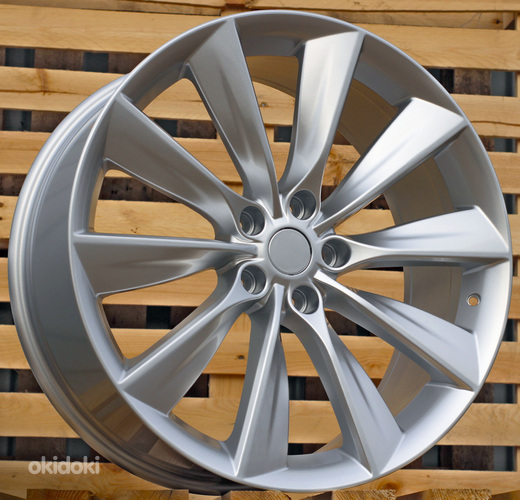 R21x8.5  5X120  ET  40  64.1  B1385  Silver Shining (SS)  For RACIN  (P)  (TESLA Front+Rear)