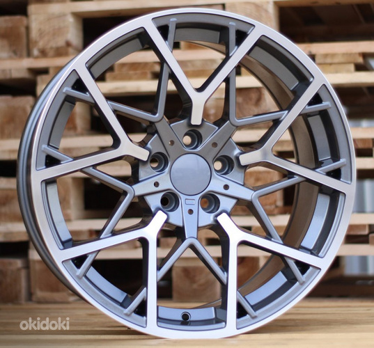R20x9.5  5X120  ET  38  72.6  B1383  Grey Polished+Powder Coating (MGPC)  For BMW  (P)  (Rear+Front)