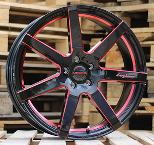 R20x8.5  5X114.3  ET  38  73.2  B1362  Black+Red Line (BR)  For RACIN  (K7)  (Rear+Front) (1 foto / 1)