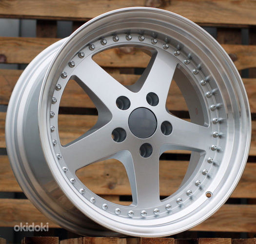 R18x9.5  5X120  ET  35  72.6  B1161  Silver+Polished Lip (SP)  For BMW  (Z1+Z2)  (Rear+Front)