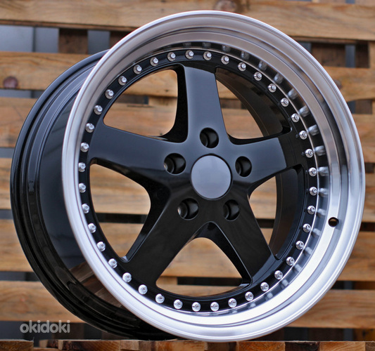 R18x8.5  5X120  ET  30  72.6  B1161  Black+Polished Lip (BLPL)  For BMW  (Z6)  (REAR+FRONT)