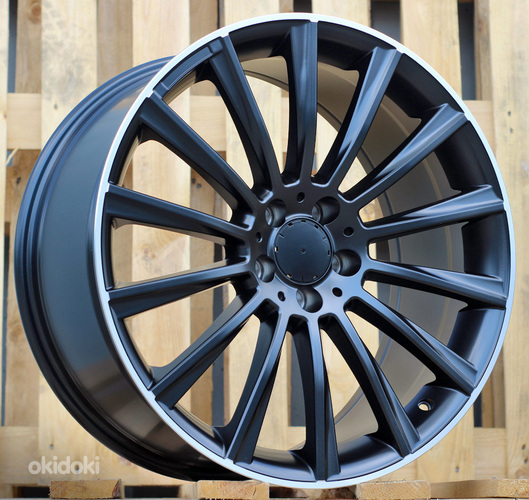R19x9.5  5X112  ET  43  66.6  B1048  (BK836)  Black Half Matt+Polished Lip (BLHMPL)  For MER