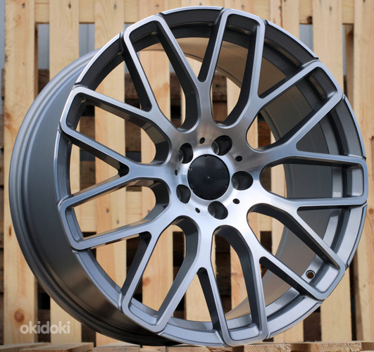 R20x9.5  5X112  ET  35  66.5  AT967  (IN0186)  Grey Polished (MG)  For MER  (K7)  (BRABUS Style Rear+Front)