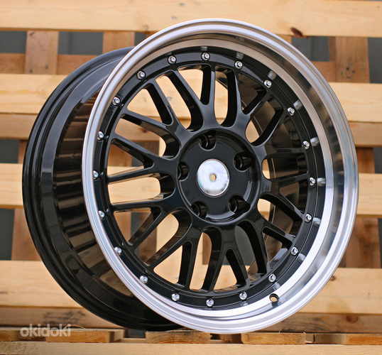 R17x7.5  5X120  ET  34  72.6  A1025  Black+Polished Lip (BLPL)  For RACIN  (P)  (BBS Style)