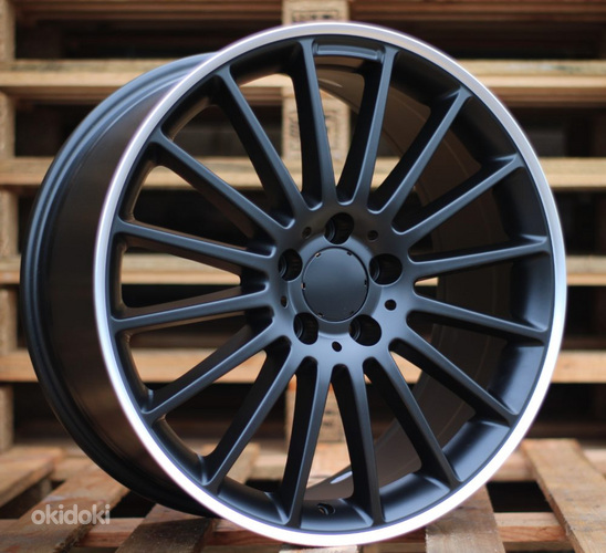 R19x8  5X112  ET  45  66.6  A1020  Black Half Matt+Polished Lip (BLHMPL)  For MER  (P)  (Rear+Front)
