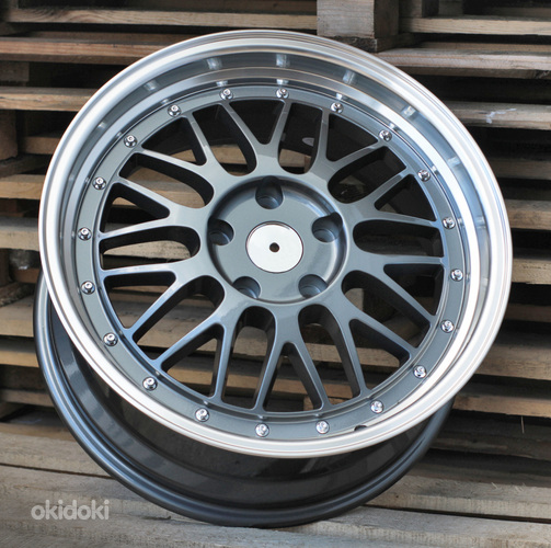 R18x9  5X120  ET  35  72.6  A1025  Gun Metal+Polished Lip (GMPL)  For RACIN  (P)  (Rear+Front Style BBS)