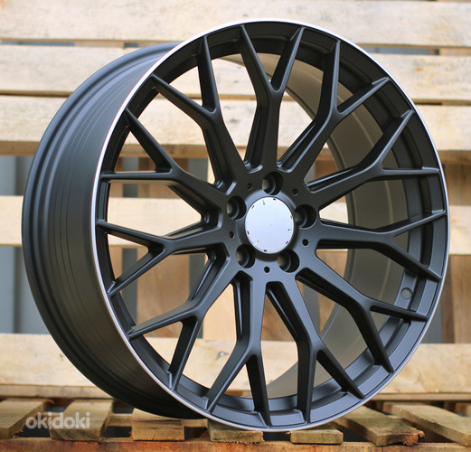 R19x8  5X112  ET  35  66.6  YS1180  Black Half Matt+Polished Lip (BLHMPL)  For MER  (K4)  (HYBRID FORGED)