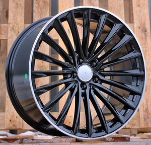 R20x8.5  5X112  ET  34.5  66.6  Y5909B  Black+Polished Lip (BLPL)  For MER  (K4+P)  (Rear+Front) (1 foto / 1)
