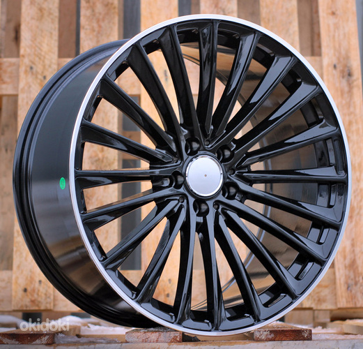R20x9.5  5X112  ET  45  66.6  Y5909B  Black+Polished Lip (BLPL)  For MER  (K4+P)  (Rear+Front)