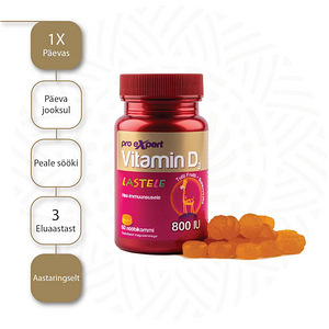 Vitamin D3 Pro Expert Lastele 800IU N60 nööbikommid (4 foto / 4)