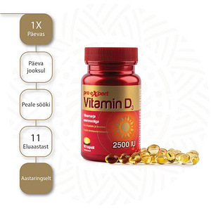 Vitamin D3 Pro Expert 2500IU N90 õlikapslid (4 foto / 4)
