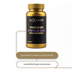 LUXADOR Vitamin D3 4000IU IMMUSTAR N90 õlikapslid (2 foto / 4)