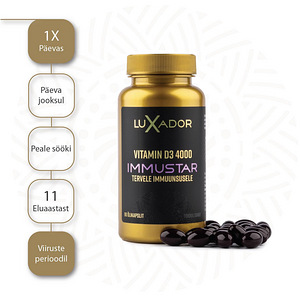 LUXADOR Vitamin D3 4000IU IMMUSTAR N90 õlikapslid (4 foto / 4)