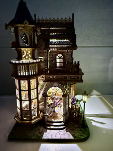 Käsitsi valmistatud miniatuurne majake valgustuse ja muusika (5 foto / 5)