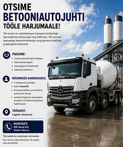 Otsime betoonimikseri juhti Harjumaale! (1 foto / 1)