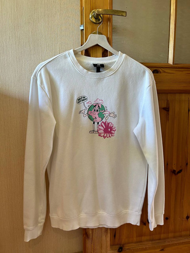 Женская белая кофта с длинным рукавом H&M, размер XS.