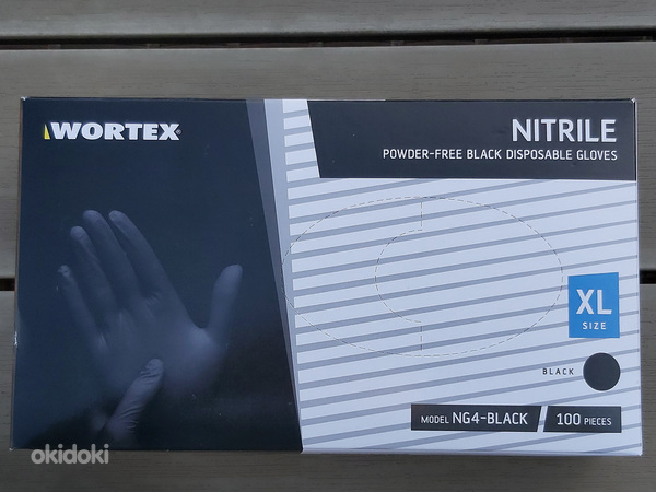UUED WORTEX nitriilkindad, puudrita 100tk, suurus: XL