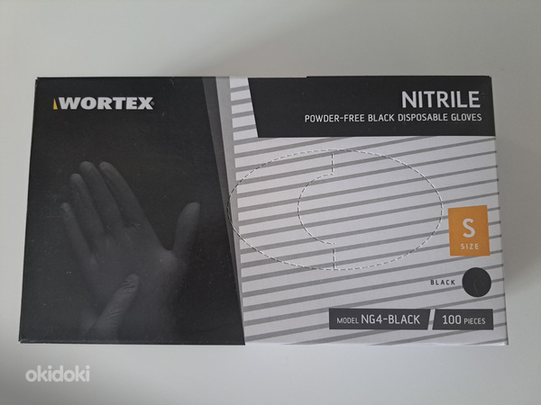 UUED WORTEX nitriilkindad, puudrita 100tk, suurus: S (foto #1)