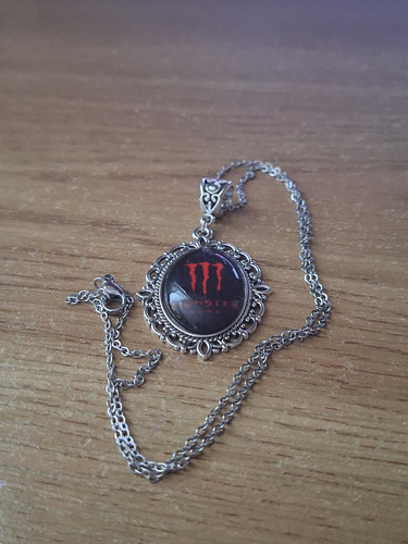 Red monster energy necklace