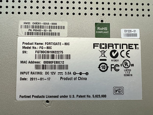 Fortinet FORTIGATE 80C + 3COM Baseline switch 2952-SFP Plus (3 foto / 4)