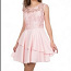 Новое розовое вечернее платье с фигурной юбкой, платье для выпускного вечера, S, кружевной топ (фото #1)