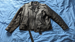 Leather biker jacket, men's / Nahast biker jope, meeste (3 foto / 4)
