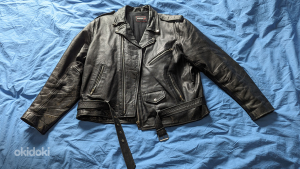 Leather biker jacket, men's / Nahast biker jope, meeste (foto #3)