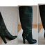 Сапоги кожаные,темно-зеленые,новые,размер 37-38. (фото #1)