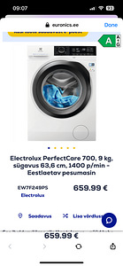Elextrolux Perfectcare 700 pesumasin (1 foto / 3)