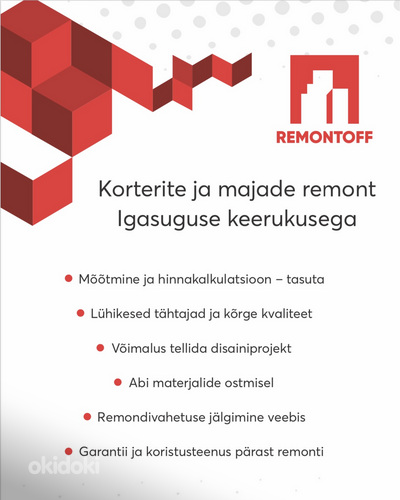 Korterite ja majade remont Igasuguse keerukusega