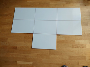 Keraamilised seinaplaadid, valged, läikivad 25 x 40 (2 foto / 6)
