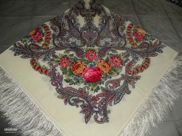 Павлопосадский платок 125х125 см (фото #2)