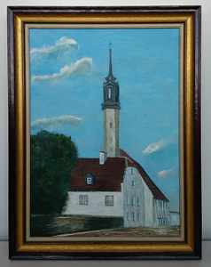 Autori töö. Vana Narva.Õlimaal läuendil 33 x 24 cm (2 foto / 2)