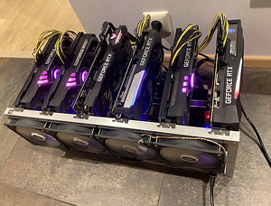 Mining rig 3 x RTX 3060TI + 3 x RTX 3070 (1 foto / 3)