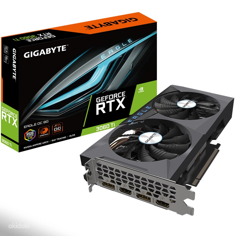 GeForce RTX™ 3060 Ti EAGLE OC 8G (rev. 2.0) _Kehtiv garantii (foto #1)