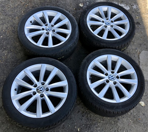 Оригинальные литые диски Vw 5×112r17 с летними шинами