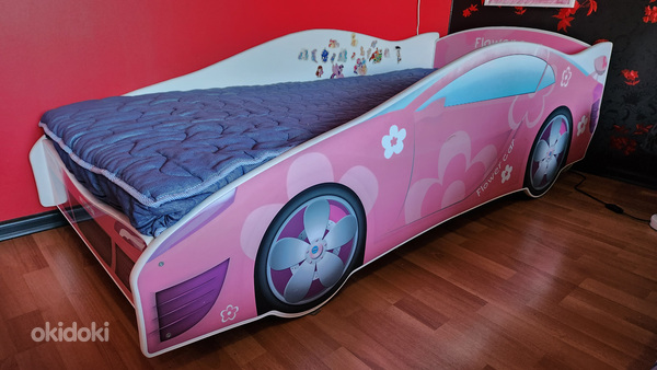 Кровать для девочек Цветочная машина (фото #2)