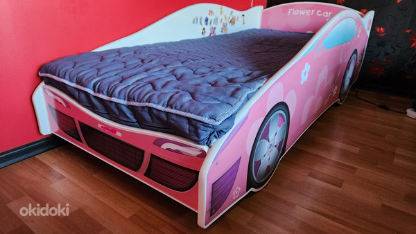 Кровать для девочек Цветочная машина (фото #3)