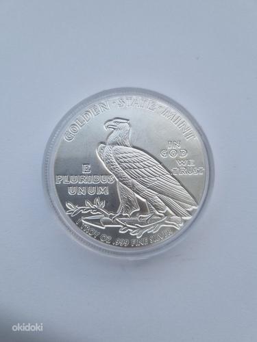 Серебряная монета 1 oz Incuse Indian Silver Round (фото #2)