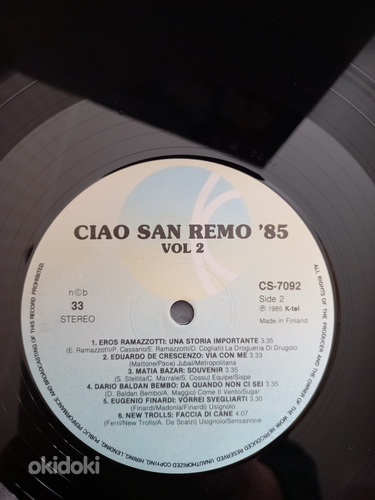 CIAO SAN REMO '85 2 LP (фото #3)