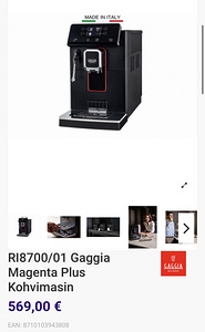 Kohvimasin Gaggia Magenta Plus uus (3 foto / 3)