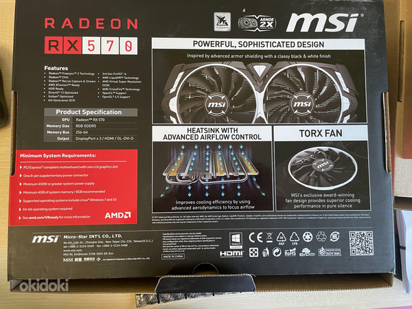Radeon RX 570 ARMOR 8Gb videocard OC Edition (foto #1)