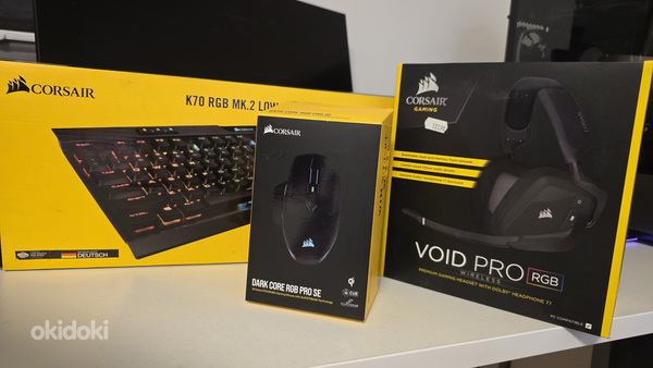 Corsair komplekt: K70 RGB MK.2 + Dark Core Pro SE + Void Pro