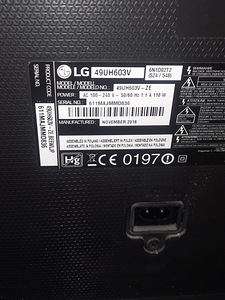 Smart TV LG 49UH603V kõik töötab(remonti vajav) (2 foto / 2)